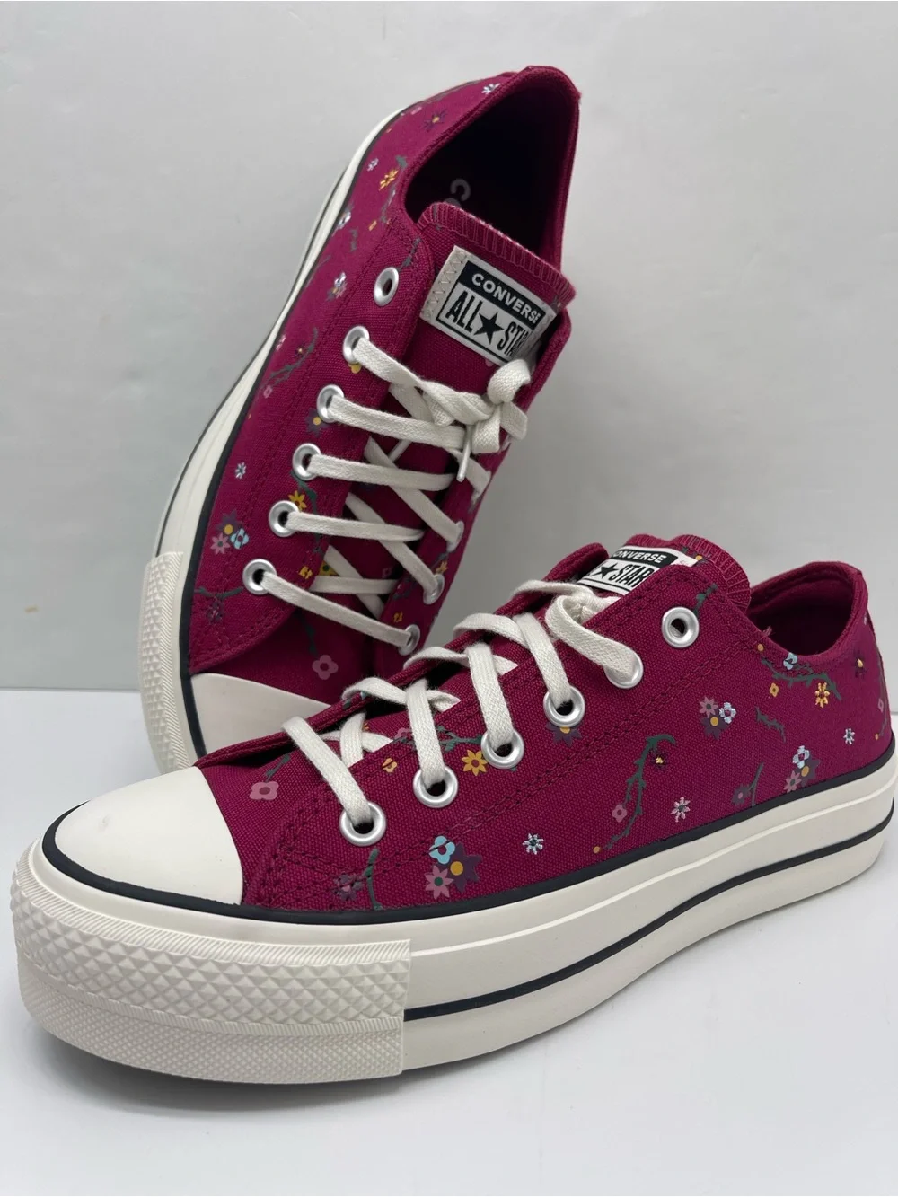 Converse A15535C CTAS LIFT OX SPORTY BERRY/VINTAGE WHITE Platform Sneakers